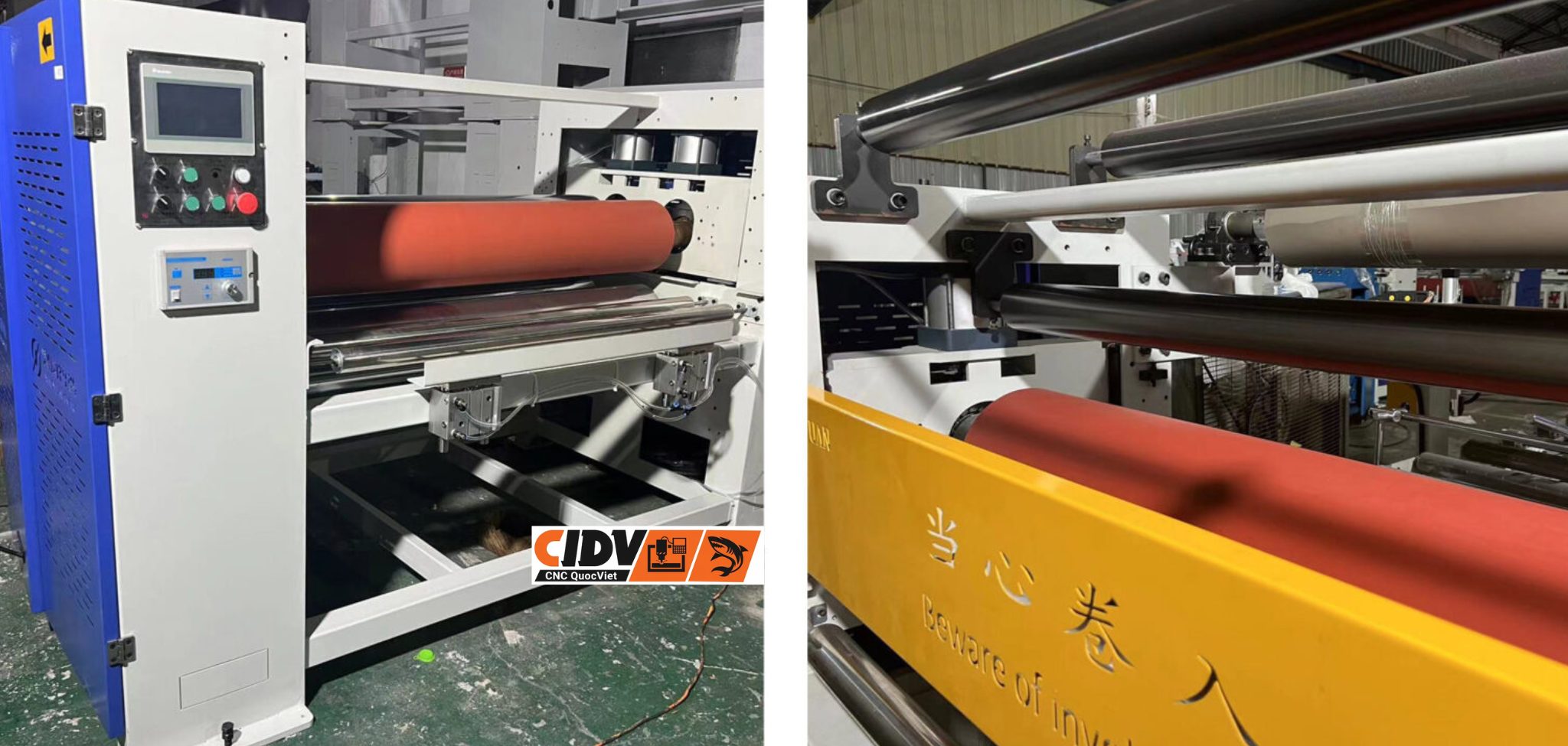 Cụm máy cán phủ và lô ép của máy dán phủ PUR GXY-PUR-1400C