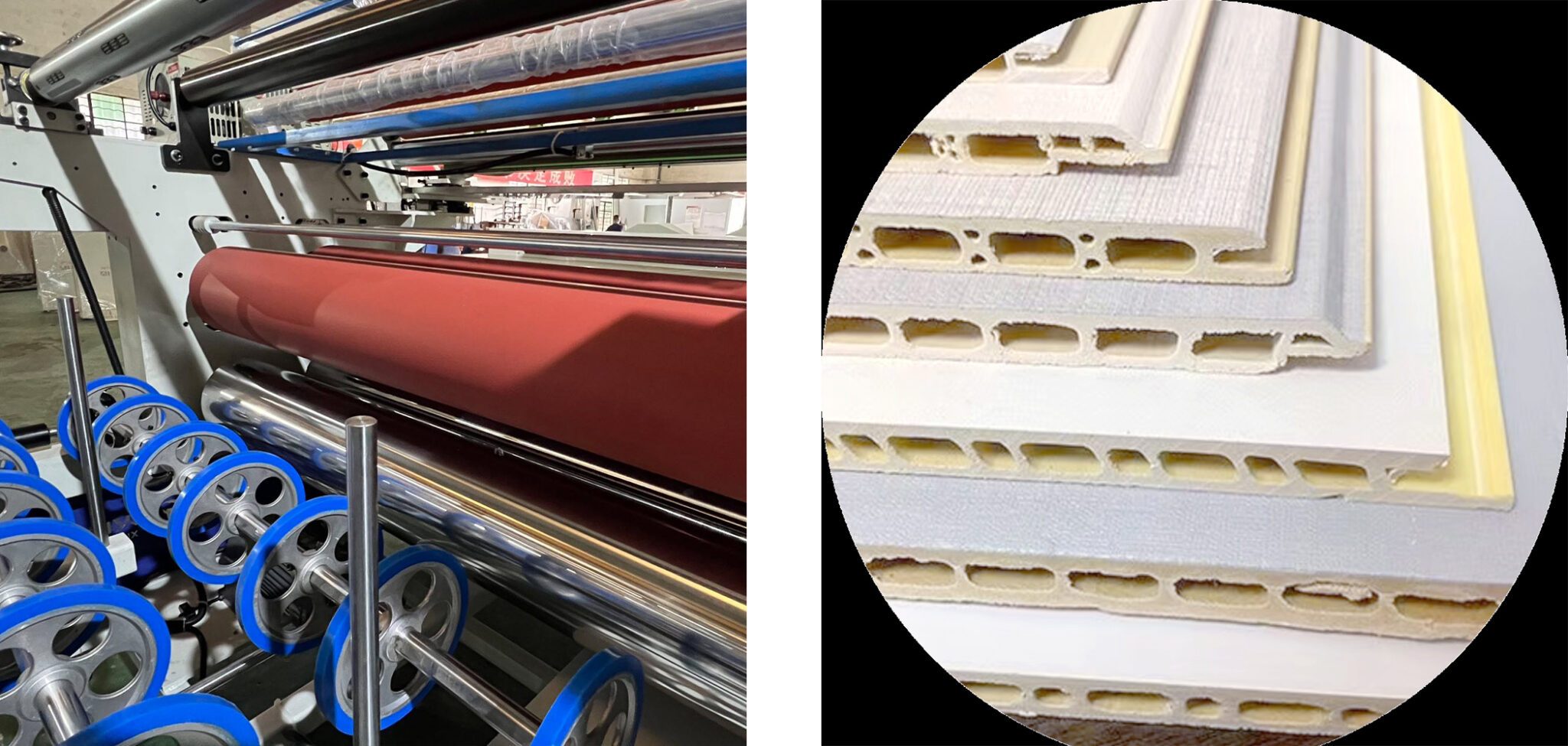 Máy dán màng PVC CPL bằng keo PUR GXY-FE-1300