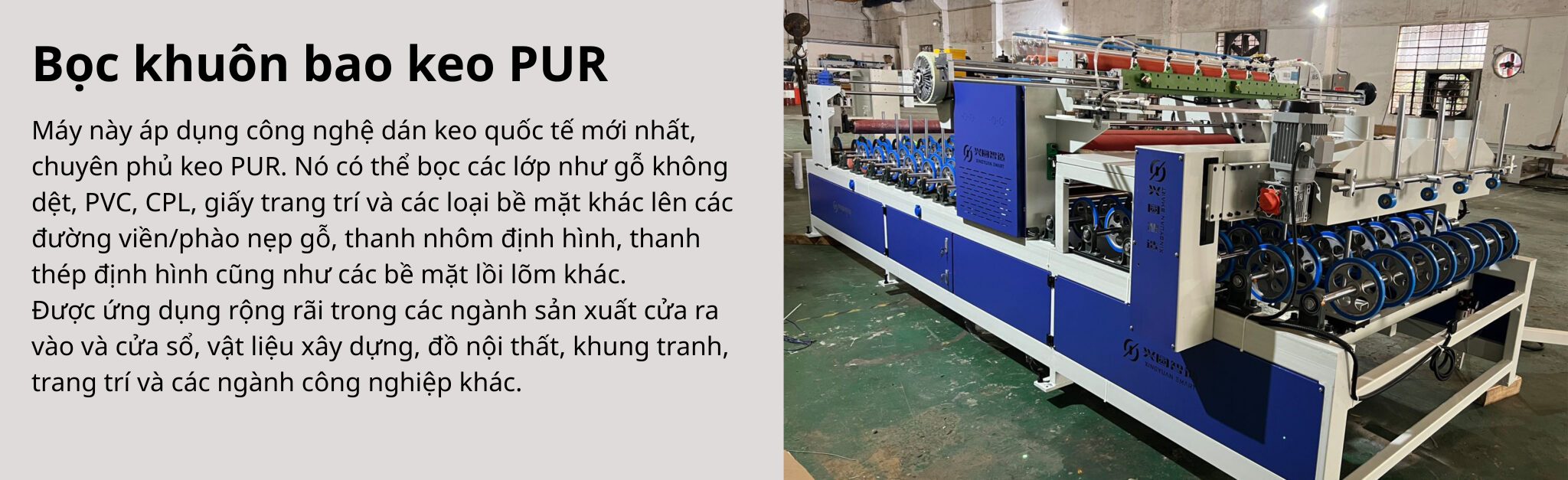Ứng dụng máy phủ keo PUR GXY-FE-1300 trong sản xuất nội thất